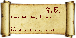 Herodek Benjámin névjegykártya