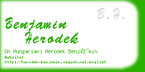 benjamin herodek business card
